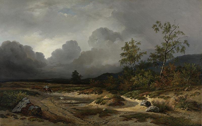 Willem Roelofs Landscape in an Approaching Storm. Sweden oil painting art